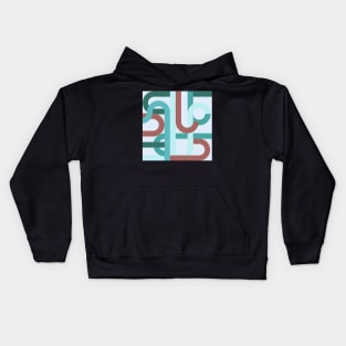 Blue geometric pattern abstract Kids Hoodie